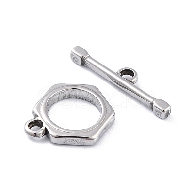 304 Stainless Steel Toggle Clasps STAS-I190-17AS-1