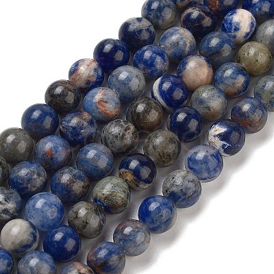 Natural Sodalite Beads Strands GSR8mmC013-1-1