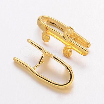 Golden Plated Brass Ice Pick Pinch Bails X-K301-NFG-1