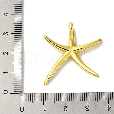 Rack Plating Star Brass Pendants KK-H487-17G-1