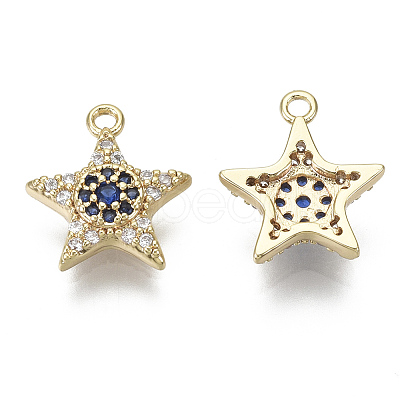 Brass Micro Pave Cubic Zirconia Charms KK-S348-533-NF-1