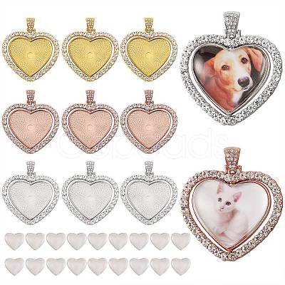 DIY Heart Rhinestone Pendant Making Kits DIY-SZ0006-25-1