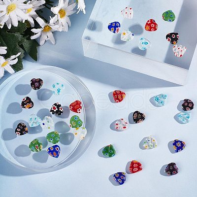 SUNNYCLUE 80Pcs 8 Style Handmade Millefiori Lampwork Beads Strands LAMP-SC0001-20-1