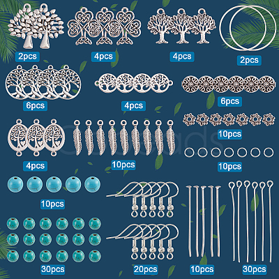 SUNNYCLUE DIY Tree of Life Long Dangle Earring Making Kits DIY-SC0019-67-1