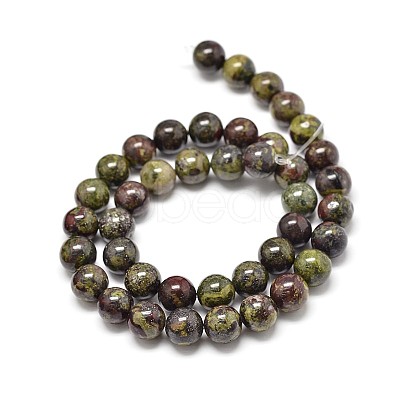 Natural Bloodstone Round Beads Strands G-P075-04-4mm-1