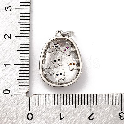 Brass Micro Pave Cubic Zirconia Pendants KK-U033-17P-1