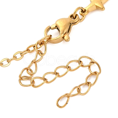 Ion Plating(IP) 304 Stainless Steel Cross Link Chain Necklace NJEW-K249-06G-01-1