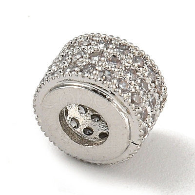 Brass Micro Pave Clear  Cubic Zirconia Beads KK-G493-39P-01-1