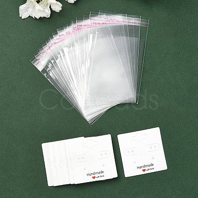 30Pcs Square Paper Earring Display Cards EDIS-YW0001-06B-1