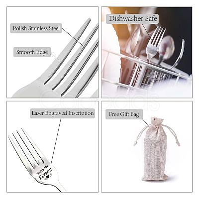 CREATCABIN 2Pcs 410 Stainless Steel Forks AJEW-CN0001-25D-1