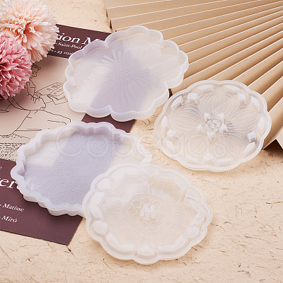 Boutigem 6Pcs 6 Style Silicone Flower Cup Mat Molds Sets DIY-BG0001-21-1