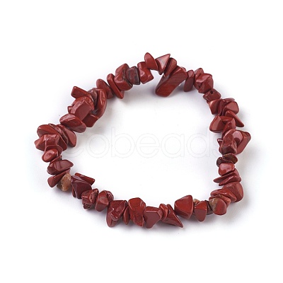 Natural Red Jasper Beads Stretch Bracelets BJEW-JB04152-05-1