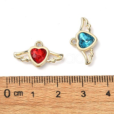 Golden Rack Plating Alloy Rhinestone Pendants PALLOY-F308-18G-1