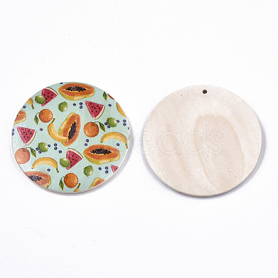 Fruit Seris Printed Wood Pendants WOOD-S045-103B-05-1