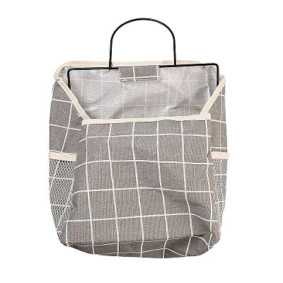 (Defective Closeout Sale: No Hook)Tartan Pattern Polycotton Bedside Caddy for Student Dorm AJEW-XCP0002-57-1
