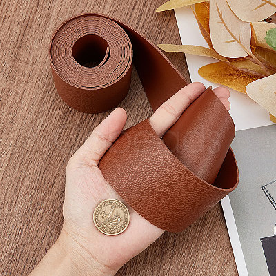 2M Flat Single Face Lychee Pattern Imitation Leather Band LC-WH0010-02C-03-1