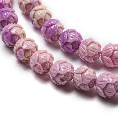 Carved Synthetic Coral Beads CORA-R021-07-02-1