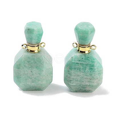 Natural Mixed Stone Perfume Bottle Pendants G-Q163-10G-1