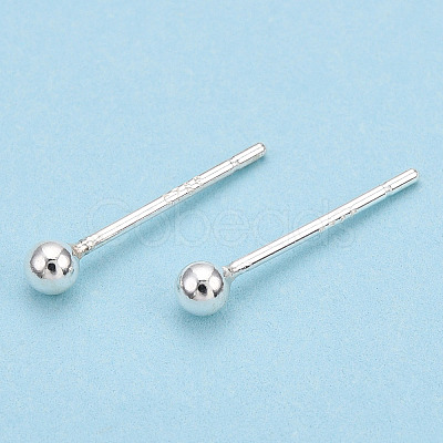 925 Sterling Silver Round Ball Stud Earrings STER-T005-01B-1