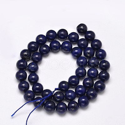 Dyed Natural Lapis Lazuli Round Beads Strands X-G-M169-10mm-05-1