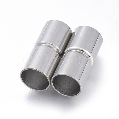 Tarnish Resistant 304 Stainless Steel Magnetic Clasps with Glue-in Ends STAS-D242-07P-1