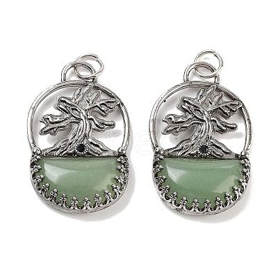 Natural Green Aventurine Bag Pendants G-Q163-06AS-07-1