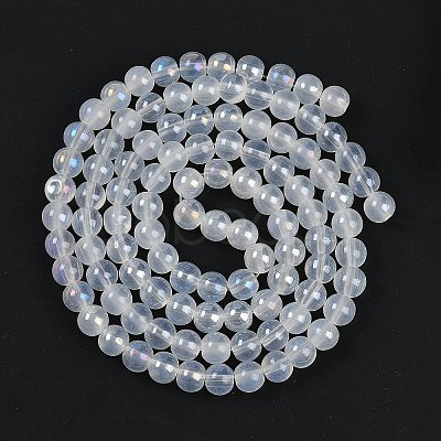 Baking Painted Electroplate Glass Beads Strands GLAA-G120-01B-1