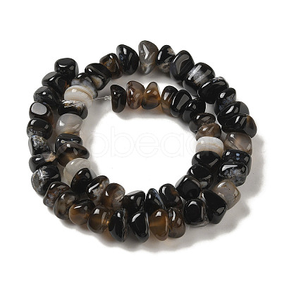 Natural Black Agate Beads Strands G-NH0017-B04-03-1