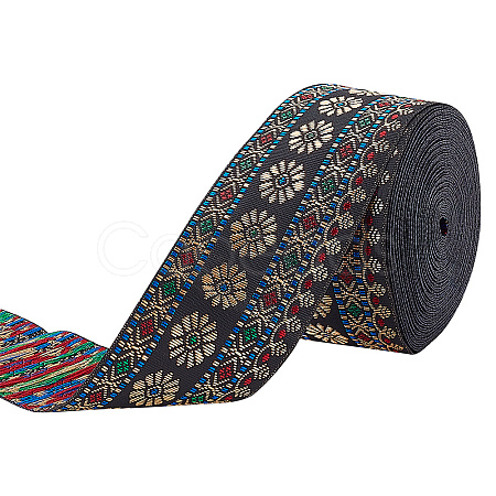 7M Flat Ethnic Style Polyester Ribbons SRIB-WH0011-099-1