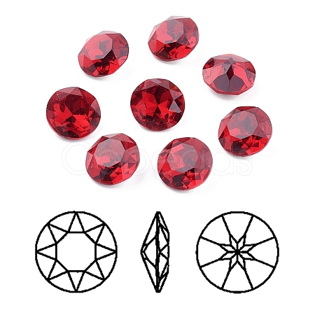 Pointed Back & Back Plated K9 Glass Rhinestone Cabochons RGLA-J012-8mm-501-1