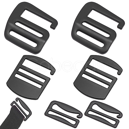 WADORN 6Pcs 3 Style Zinc Alloy Adjustable Buckles FIND-WR0010-85-1