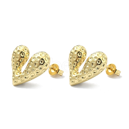 Rack Plating Brass Heart Stud Earrings for Valentine's Day EJEW-Q780-13G-1
