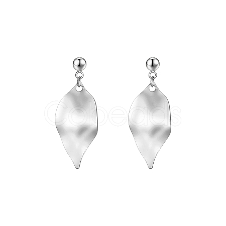 Stainless Steel Leaf Earrings for Women NQ9483-2-1