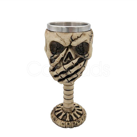 Halloween 304 Stainless Steel 3D Skull Mug SKUL-PW0001-025A-03-1