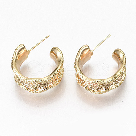 Brass Half Hoop Earrings KK-R117-045-NF-1