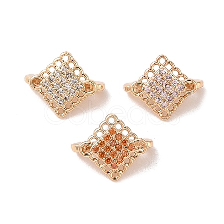 Brass Micro Pave Cubic Zirconia Spacer Bars KK-B100-071G-1