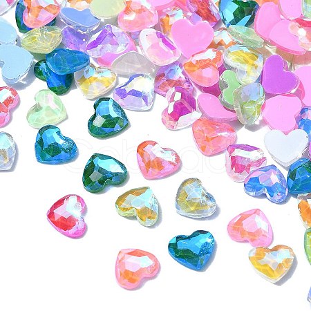 Heart Translucent Glass Cabochons MRMJ-YW0001-063A-1