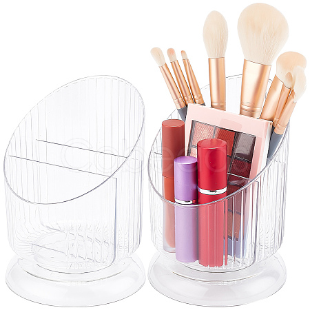 Transparent Plastic Makeup Brush Storage Organizer AJEW-WH0332-33C-1