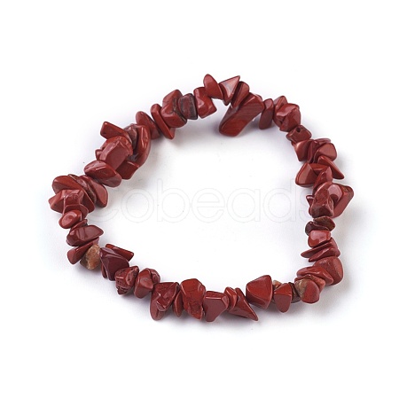 Natural Red Jasper Beads Stretch Bracelets BJEW-JB04152-05-1