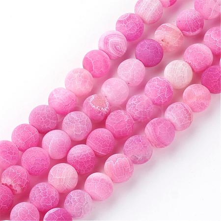 Natural Fire Crackle Agate Bead Strands G-S216-6mm-07-1