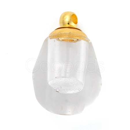 Glass Bottle Pendants GLAA-K056-06G-1