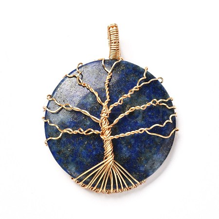 Natural Lapis Lazuli Pendants PALLOY-JF00924-01-1