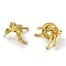 Ion Plating(IP) 304 Stainless Steel Knot Stud Earrings for Women, Real 18K Gold Plated, 25.5x26mm, Pin: 0.8mm