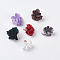 Cloth Pendant Decorations, with Acrylic Findings, Flower, Mixed Color, 25~30x28~35mm, Hole: 2mm