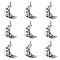 Tibetan Style Alloy Pendants, Moon with Star, Cadmium Free & Lead Free, Antique Silver, 19x10.5~11x3mm, Hole: 2.8mm