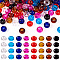 Craftdady 88pcs 8 colors Glass European Beads, Large Hole Beads, Rondelle, Mixed Color, 14~15x10~10.5mm, Hole: 5~6.4mm