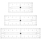 3Pcs 3 Style Acrylic Quilting Template, Cutting Guide, Sewing Tools, Rectangle, Clear, 64x154~255x4mm, Hole: 3~3.5mm & 19x3mm, 1pc/style