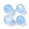 Resin European Beads, Large Hole Beads, Imitation Cat Eye, Round, Light Sky Blue, 12x11.5mm, Hole: 4.8mm