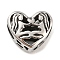 316 Surgical Stainless Steel  Hollow Out Beads, Heart with Twelve Constellations, Gemini
, Gemini, 10x12x6.5mm, Hole: 4mm