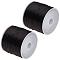 Beebeecraft 2 Rolls Flat Elastic Crystal Spandex String, Elastic Beading Thread, for Stretch Bracelet Making, Black, 1.0mm, about 65.61 yards(60m)/roll